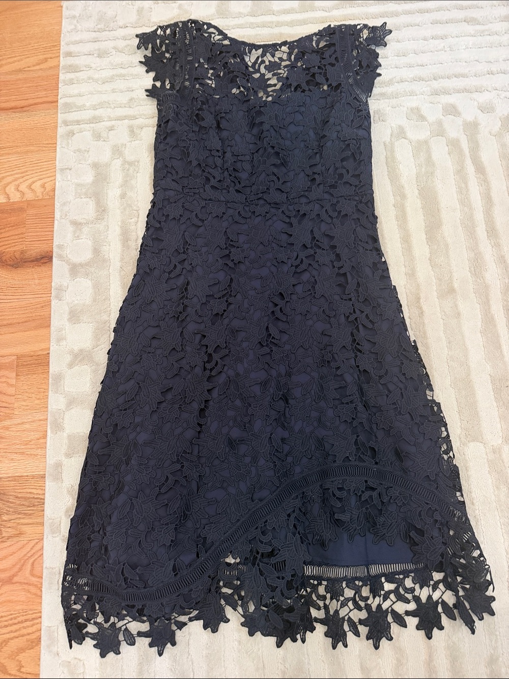 Women's Navy Lace Fit-and-Flare Dress